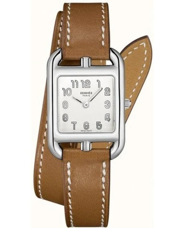 商品Hermes|Hermes Cape Cod White Dial Natural Leather Strap Women's Watch 040233WW00,价格¥20426,第1张图片