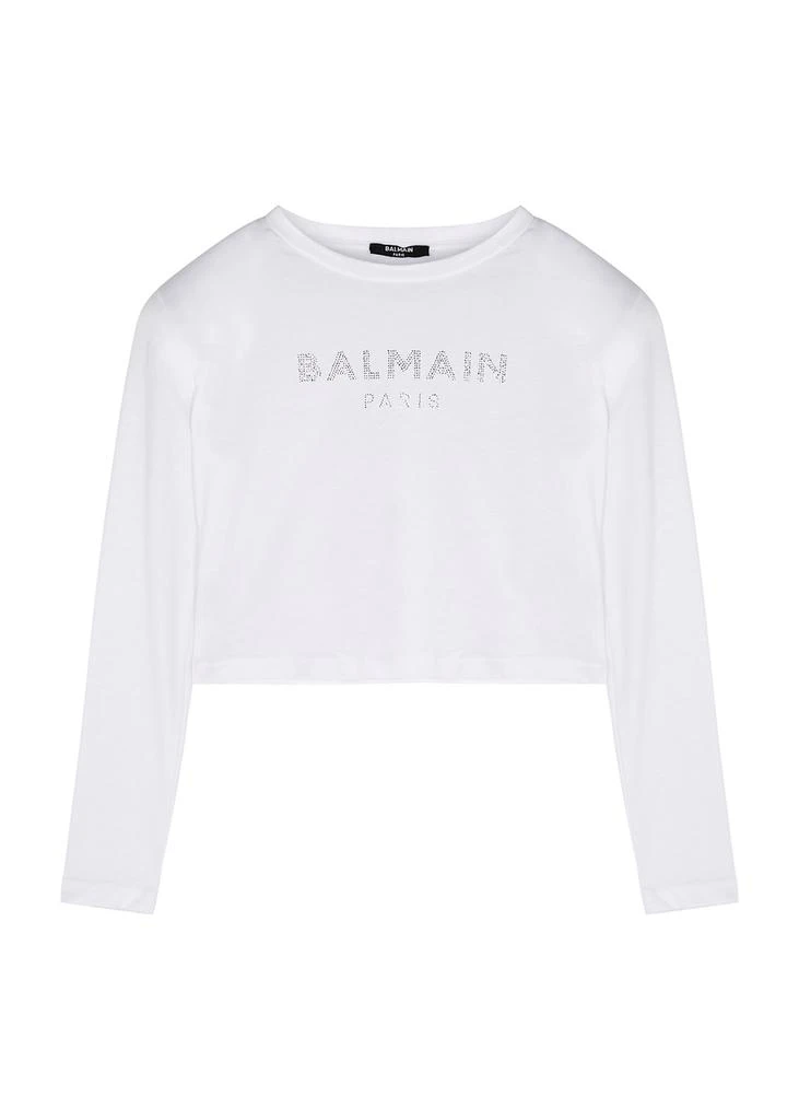 商品Balmain|KIDS White logo cotton top (6-10 years),价格¥866,第2张图片详细描述