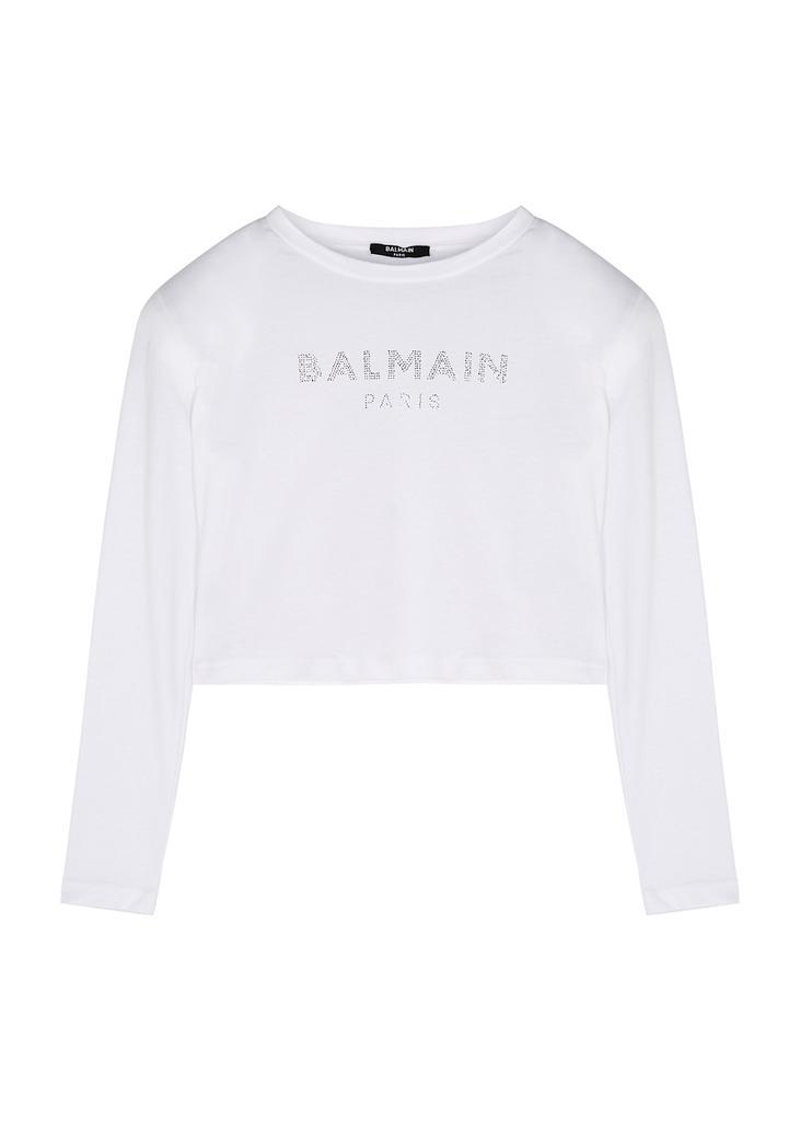 商品Balmain|KIDS White logo cotton top (6-10 years),价格¥754,第4张图片详细描述
