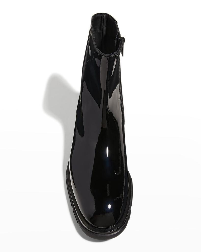 商品Alexander McQueen|Men's Slim Tread Shiny Patent Leather Boots,价格¥4119,第7张图片详细描述