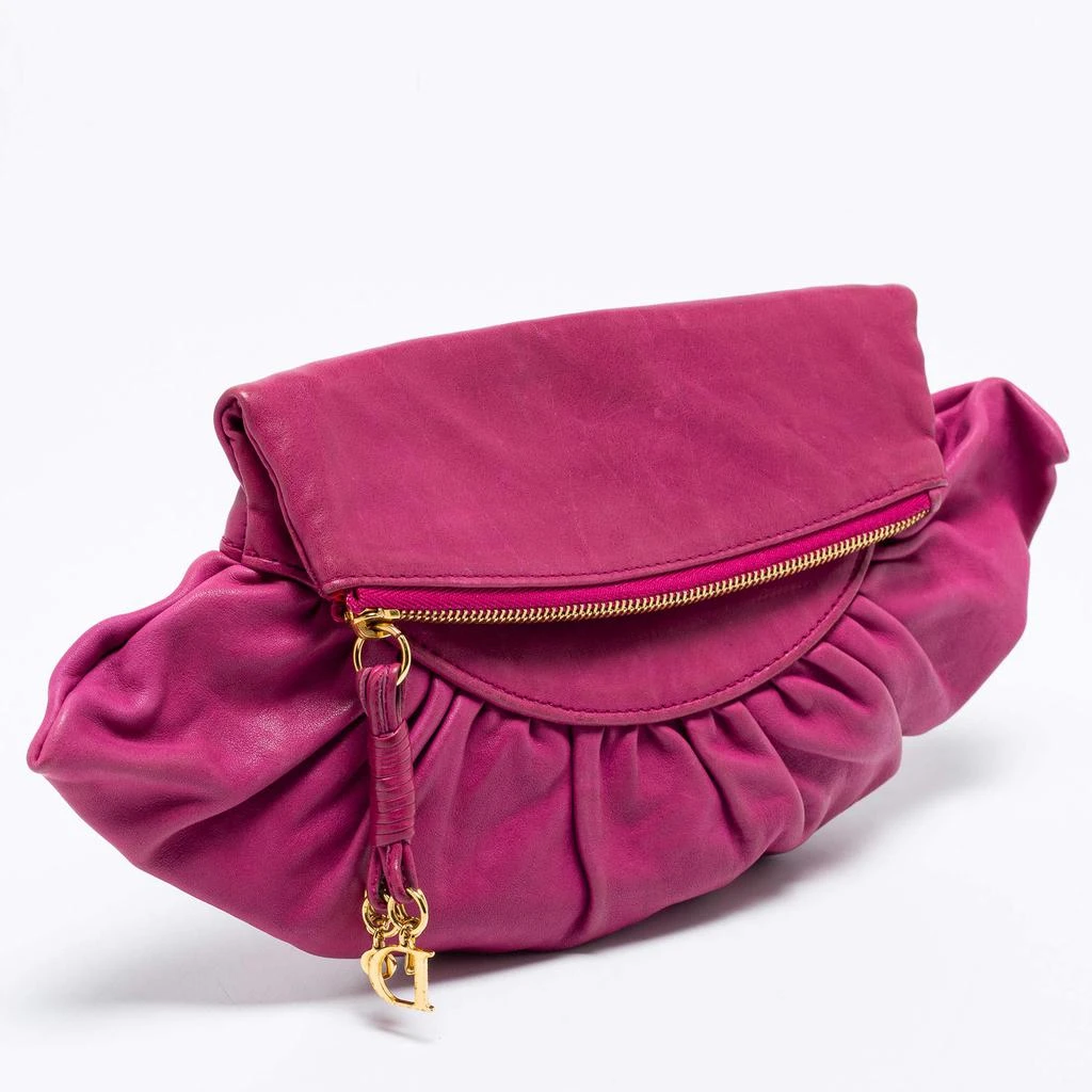 商品[二手商品] Dior|Dior Purple Leather Gipsy Fold Over Clutch,价格¥2731,第3张图片详细描述