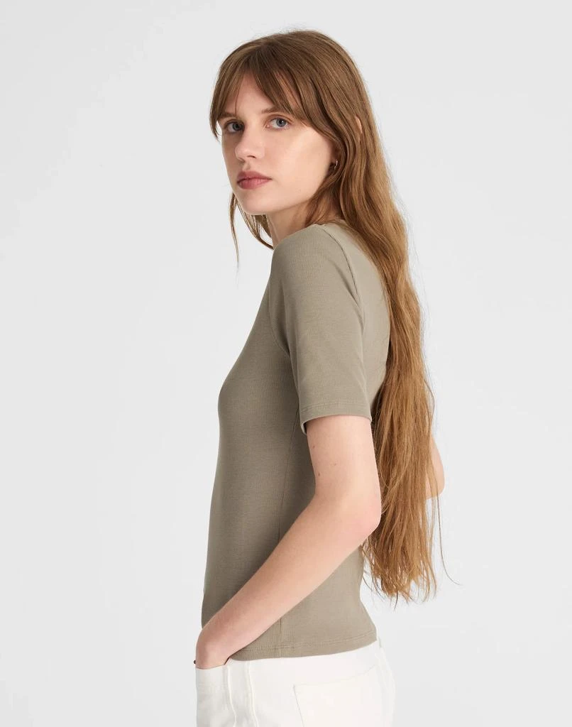 商品Madewell|(Re)generative Cotton Ribbed Elbow-Sleeve Tee,价格¥157,第3张图片详细描述