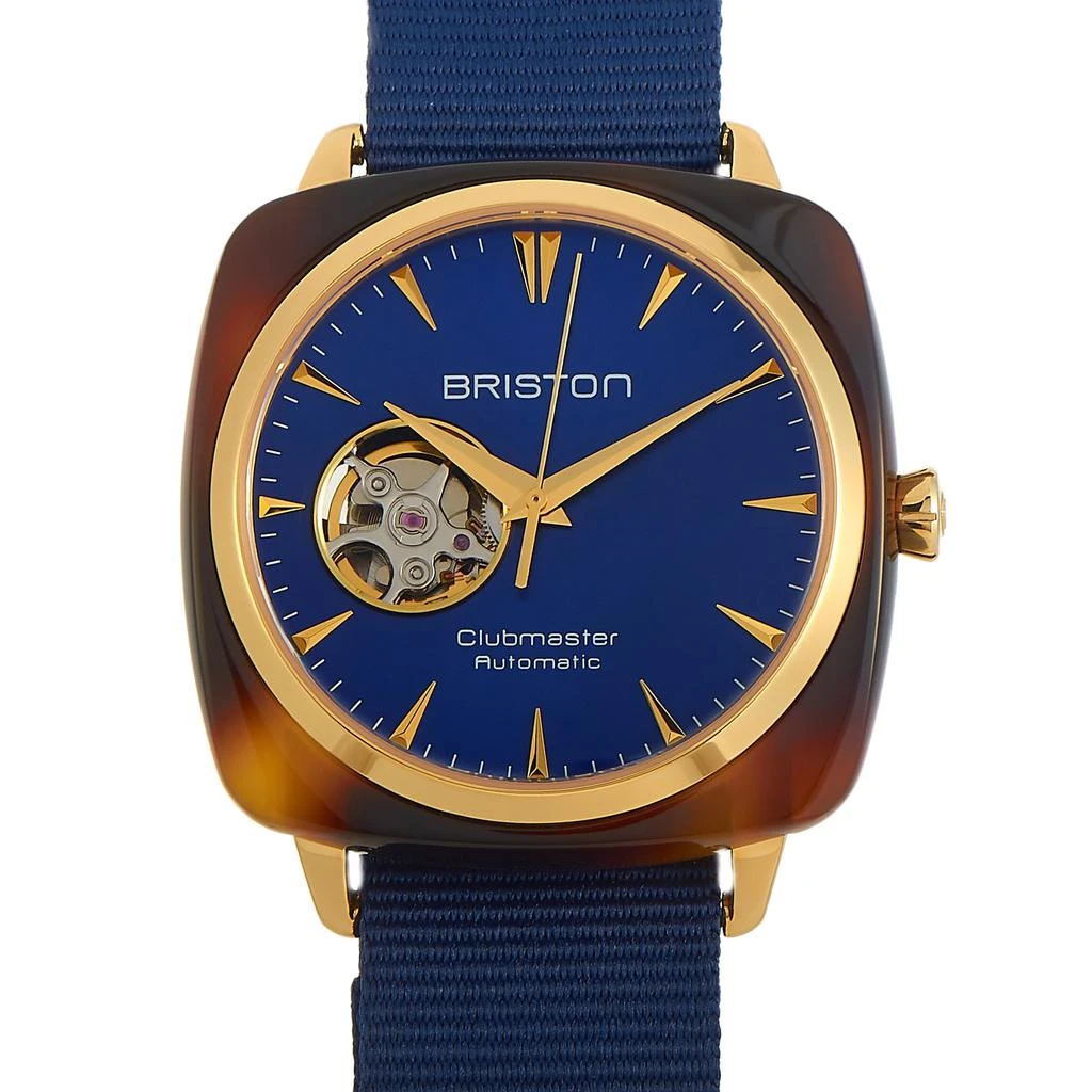 商品Briston|Briston Clubmaster Iconic Acetate Gold Blue Dial Watch 19740.PYA.TI.9.NNB,价格¥1625,第1张图片