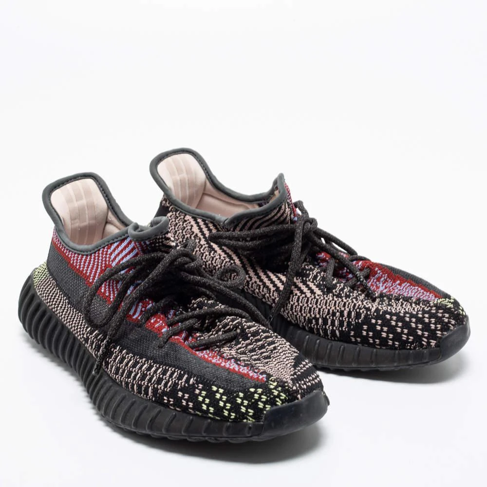 商品[二手商品] YEEZY|Adidas x Yeezy Boost Multicolor Knit Fabric And Mesh 350 V2 Yechiel Reflective Sneakers Size 40 2/3,价格¥3109,第4张图片详细描述