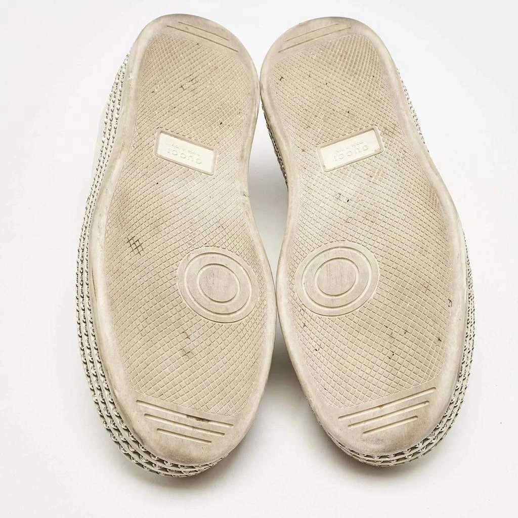 Gucci White Leather Embroidered Bee Crystal Embellished Platform New Ace Sneakers Size 39.5 商品