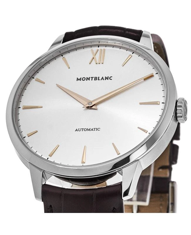 商品MontBlanc|Montblanc Heritage Spirit Automatic Silver Dial Leather Strap  Men's Watch 110695,价格¥8084,第2张图片详细描述