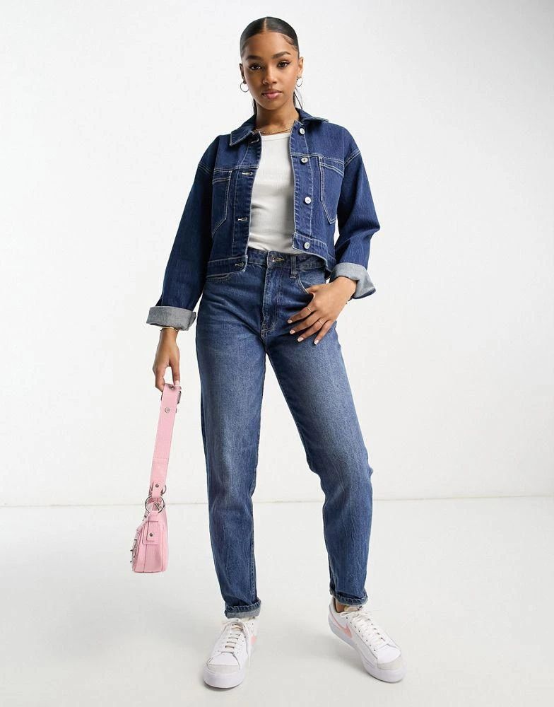 商品Abercrombie & Fitch|Abercrombie & Fitch cropped denim jacket in dark blue,价格¥402,第4张图片详细描述
