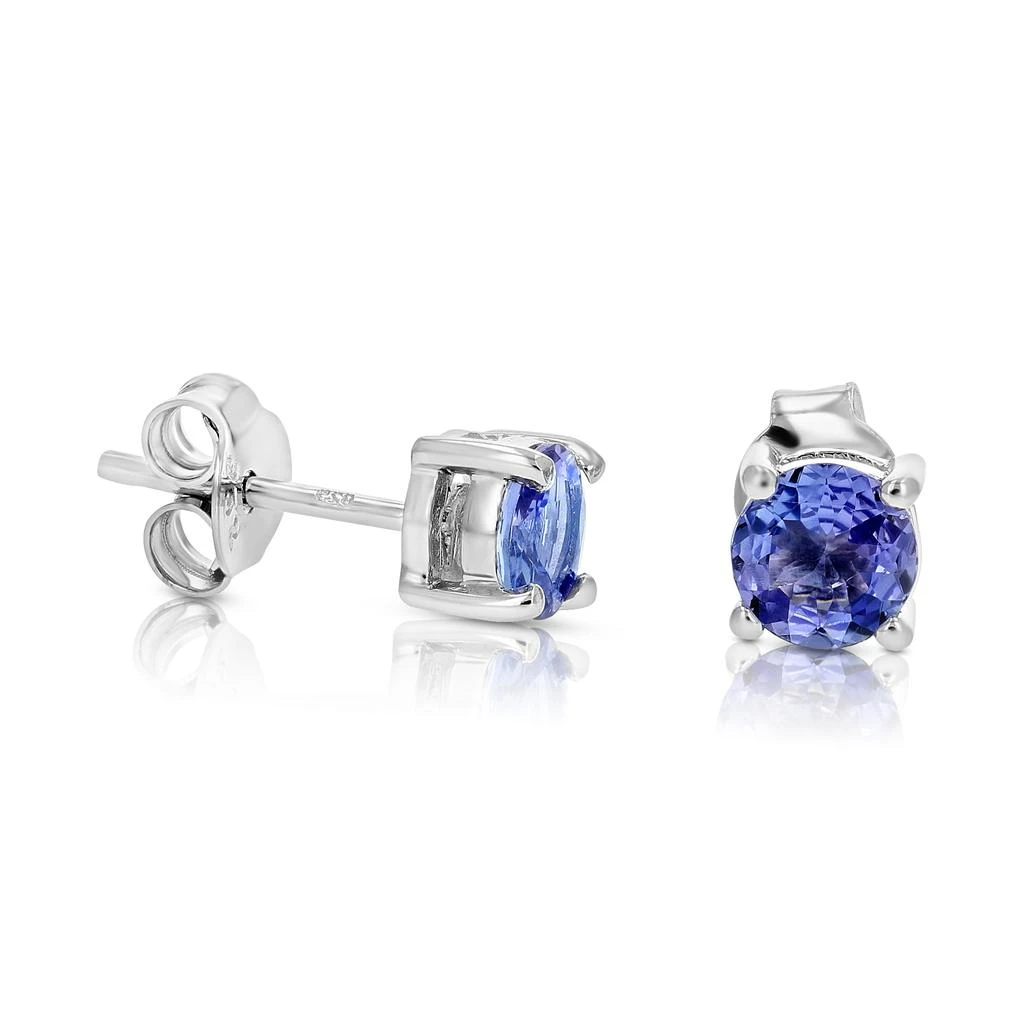 商品Vir Jewels|3/4 cttw Tanzanite Earrings .925 Sterling Silver Rhodium Round Prong Set,价格¥477,第3张图片详细描述