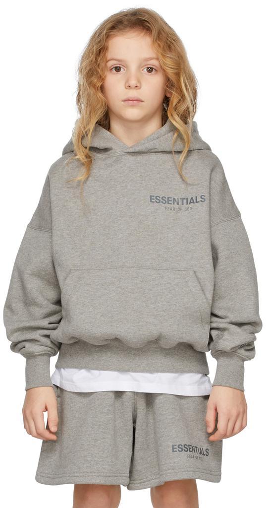 商品Essentials|Kids Grey Pullover Hoodie,价格¥384,第4张图片详细描述