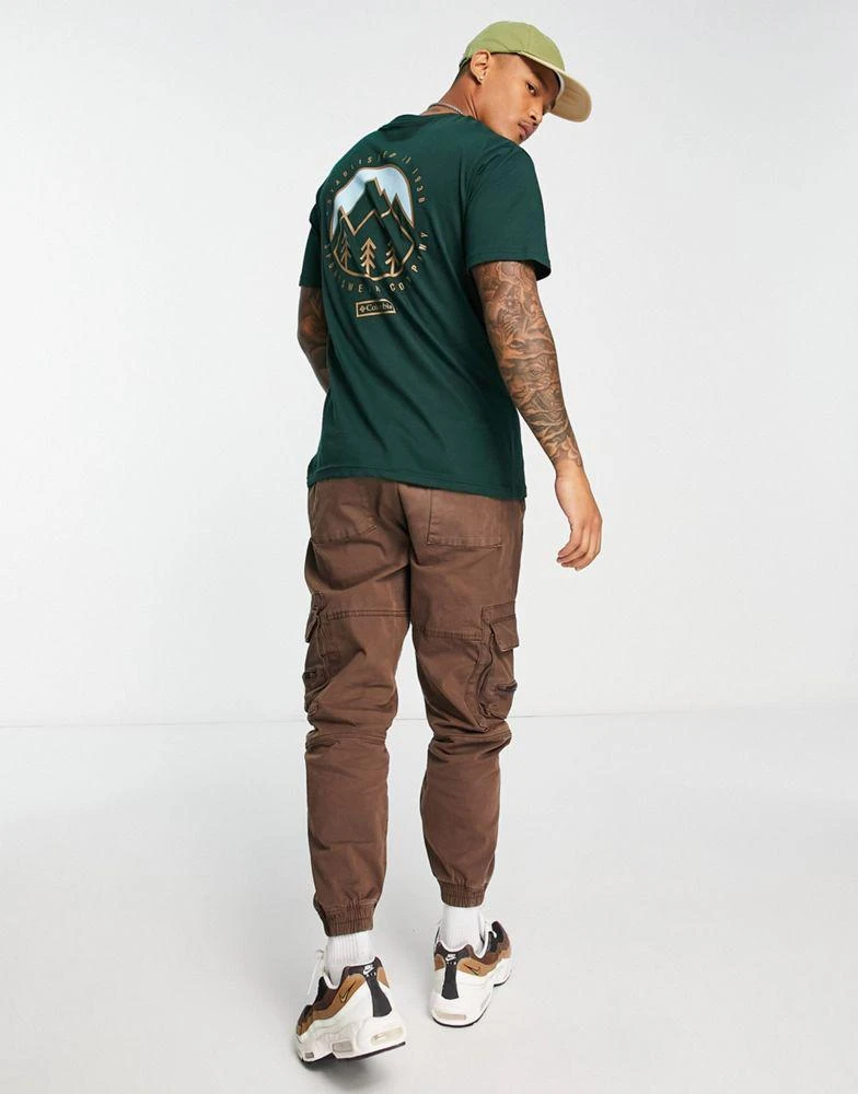 商品Columbia|Columbia Tillamook back print t-shirt in spruce green Exclusive at ASOS,价格¥241,第2张图片详细描述