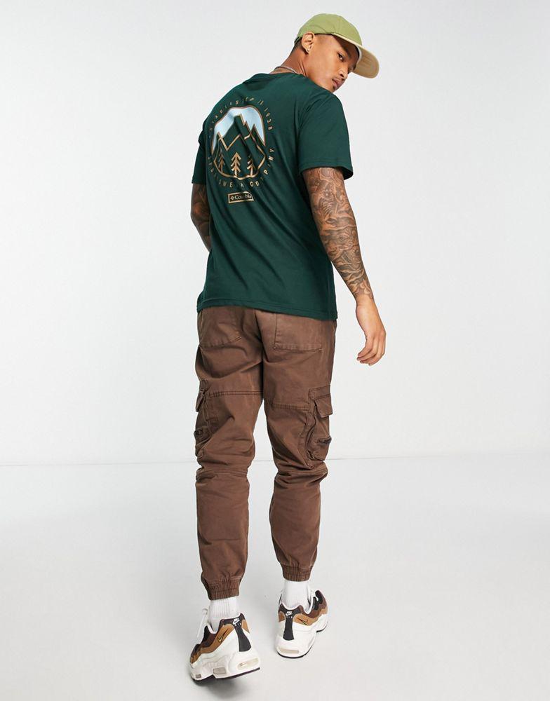 商品Columbia|Columbia Tillamook back print t-shirt in spruce green Exclusive at ASOS,价格¥182,第4张图片详细描述