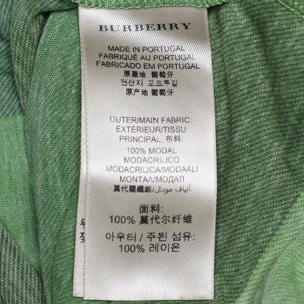 Burberry Brit Green Checkered Modal Knit Round Neck T-Shirt M 商品