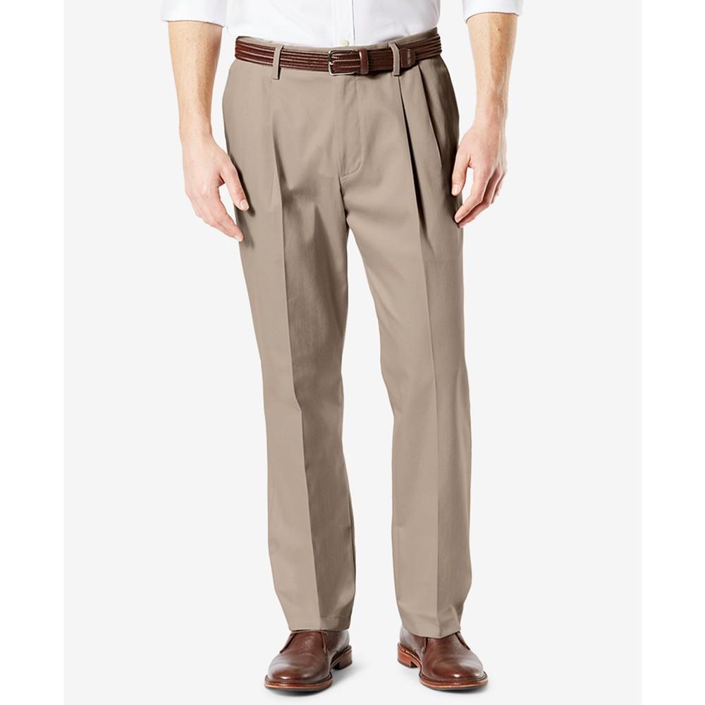 商品Dockers|Men's Signature Lux Cotton Classic Fit Pleated Creased Stretch Khaki Pants,价格¥463,第1张图片