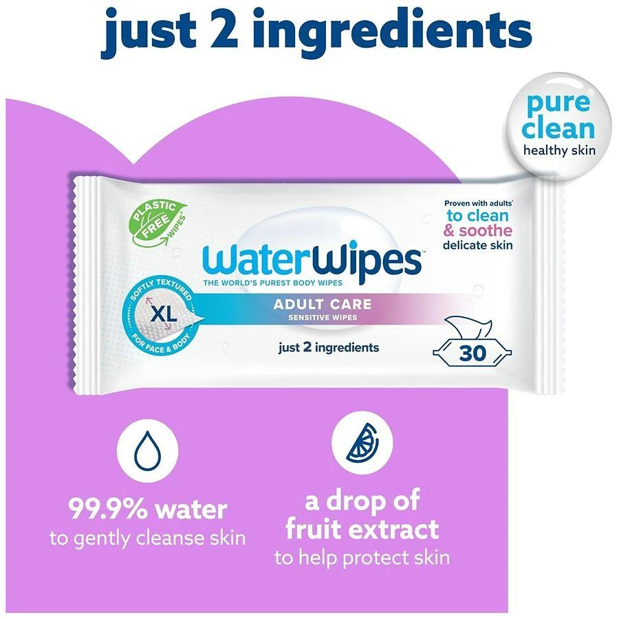 商品WaterWipes|Sensitive+ Body & Intimate, 3-In-1 Cleans, Cares, Protects, 99.9% Water Unscented,价格¥82,第3张图片详细描述