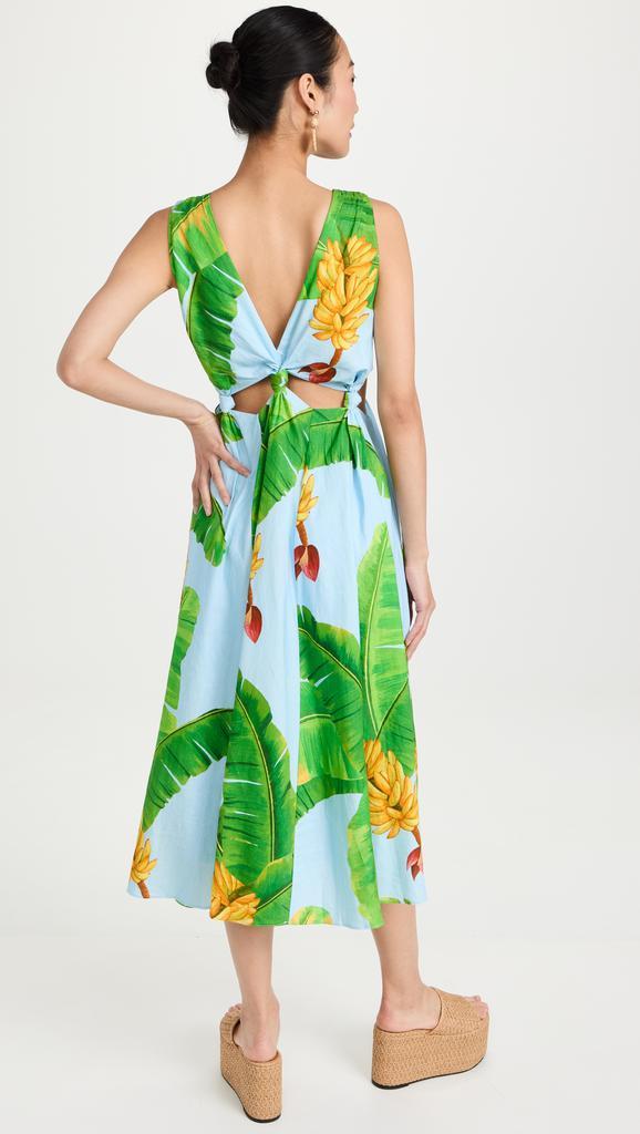 商品Farm Rio|Farm Rio Fresh Bananas 镂空中长连衣裙,价格¥853,第5张图片详细描述