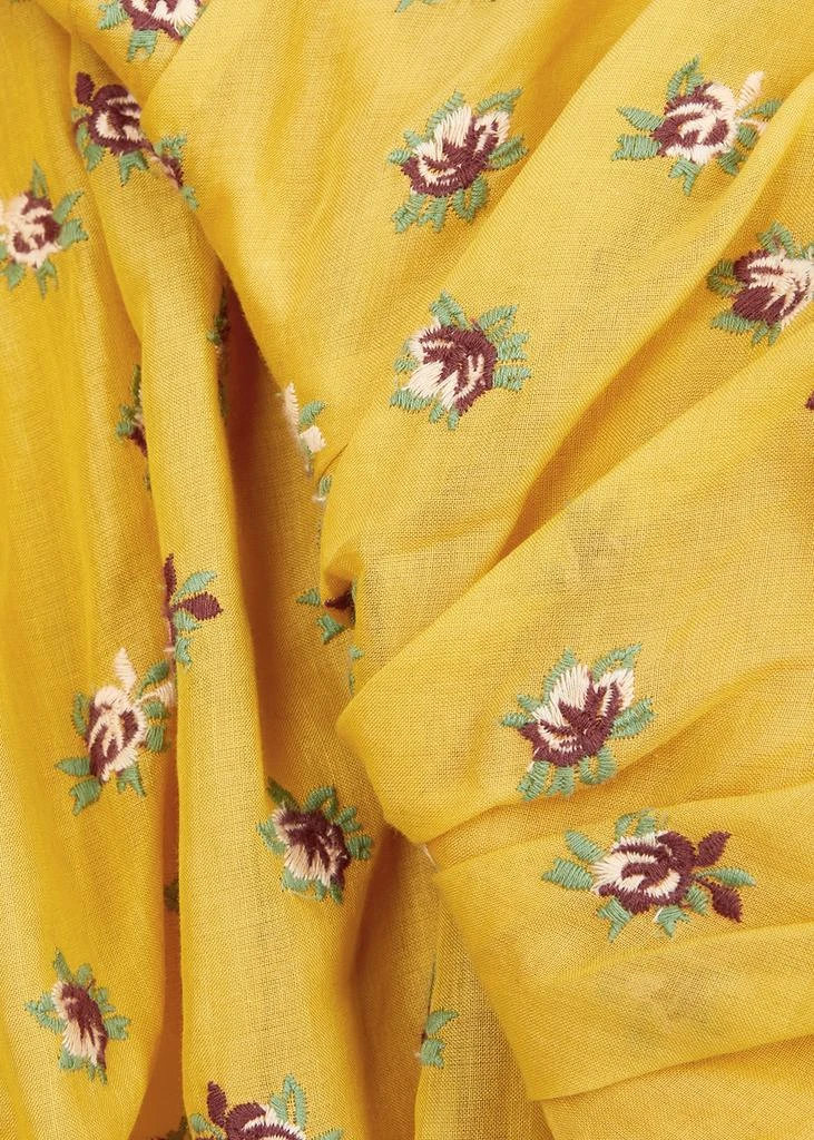 商品Tory Burch|Yellow floral-embroidered cotton dress,价格¥13374,第5张图片详细描述