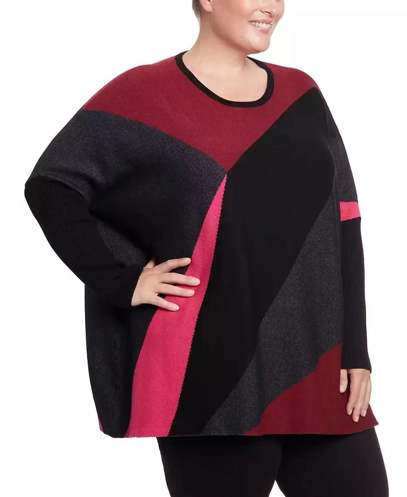 商品Joseph A|Plus Size Crewneck Poncho Sweater,价格¥297,第3张图片详细描述