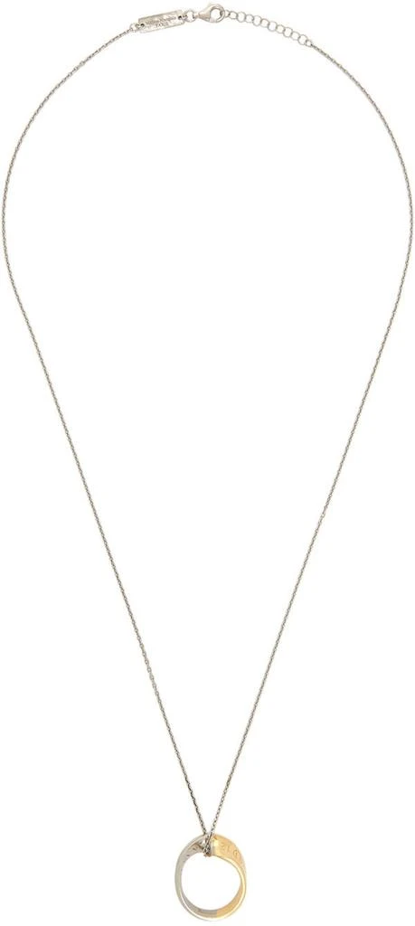 商品MAISON MARGIELA|Gold & Silver Twisted Ring Pendant Necklace,价格¥2542,第1张图片