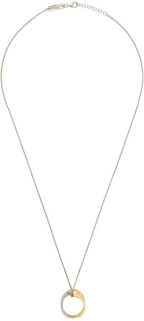 商品MAISON MARGIELA|Gold & Silver Twisted Ring Pendant Necklace,价格¥4403,第1张图片