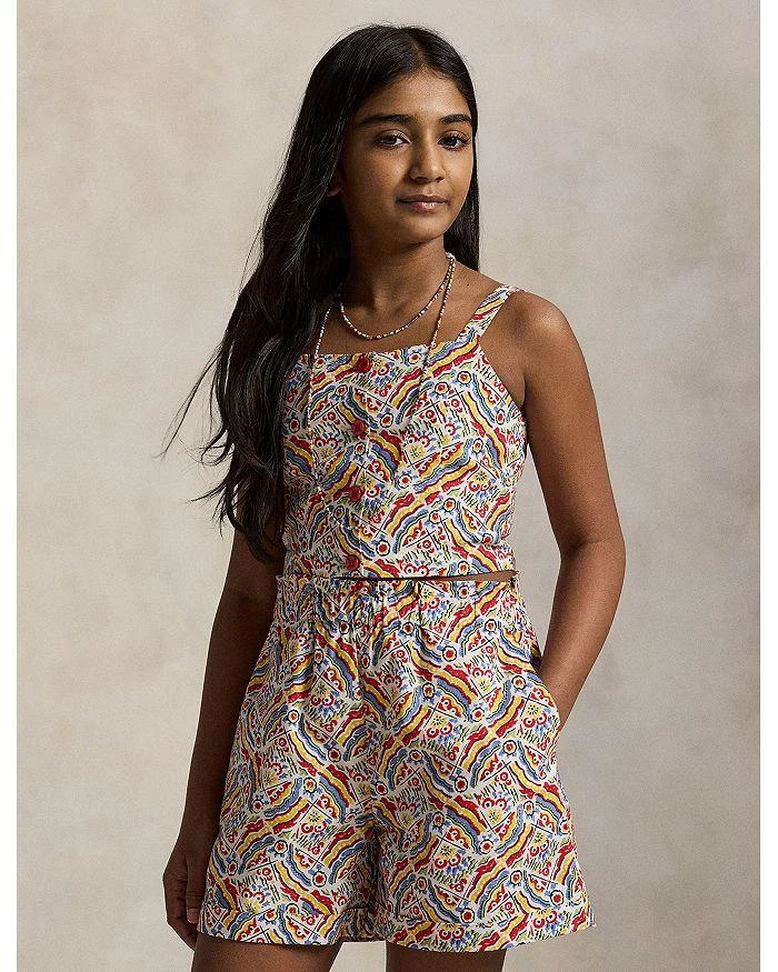 商品Ralph Lauren|Girls' Riviera-Print Cotton Top & Short Set - Little Kid, Big Kid,价格¥254,第1张图片
