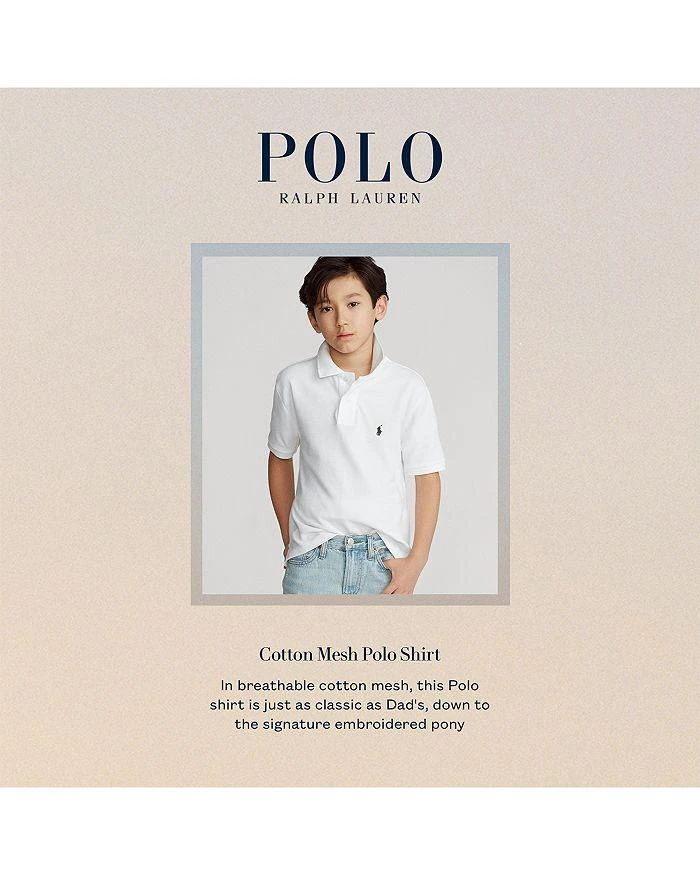 商品Ralph Lauren|Boys' Cotton Mesh Polo Shirt - Little Kid, Big Kid,价格¥371,第2张图片详细描述