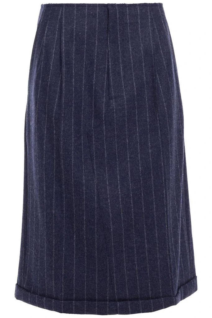 商品MAISON MARGIELA|Pleated pinstriped brushed wool-felt skirt,价格¥1103,第3张图片详细描述