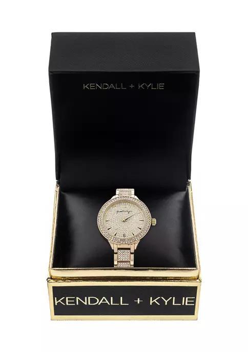 商品KENDALL & KYLIE|Gold Tone Stone Embellished Analog Watch,价格¥558,第6张图片详细描述