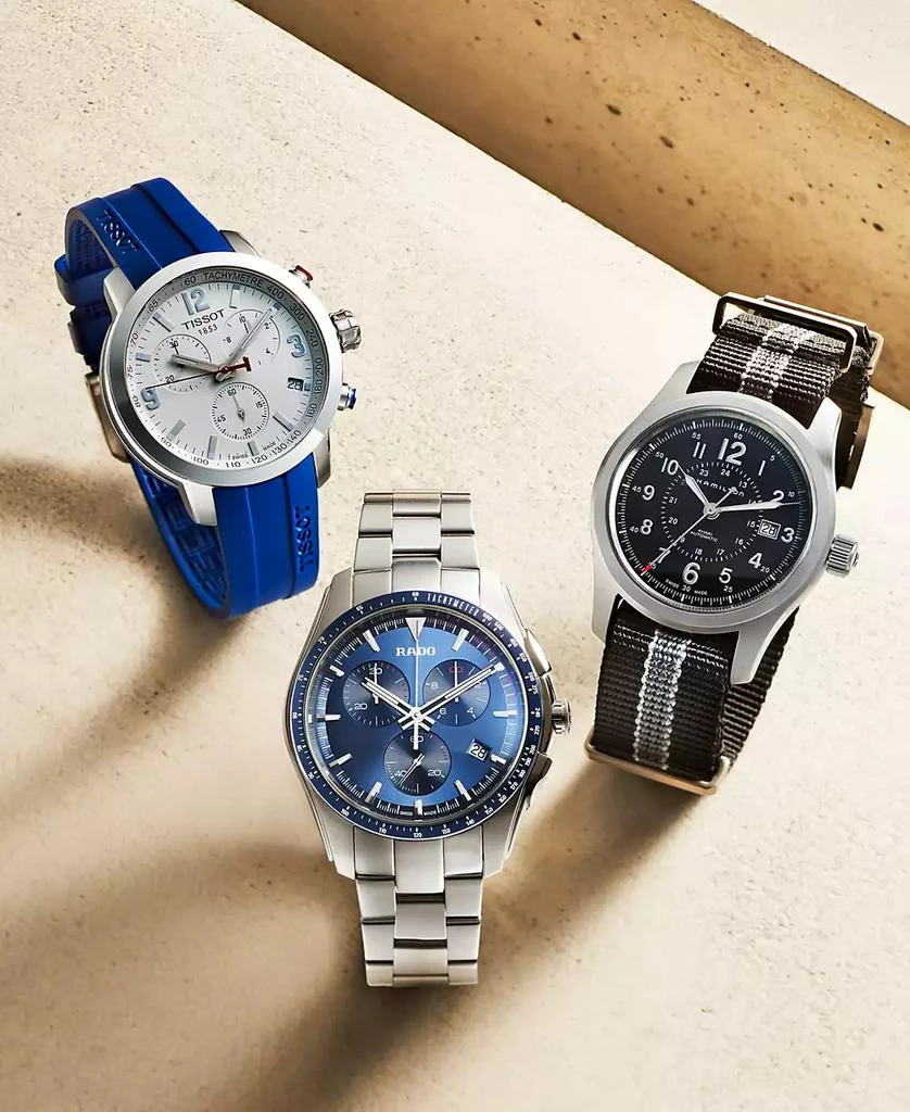 商品Rado|Men's Swiss Chronograph Hyperchrome Stainless Steel Bracelet Watch 45mm,价格¥12596,第5张图片详细描述