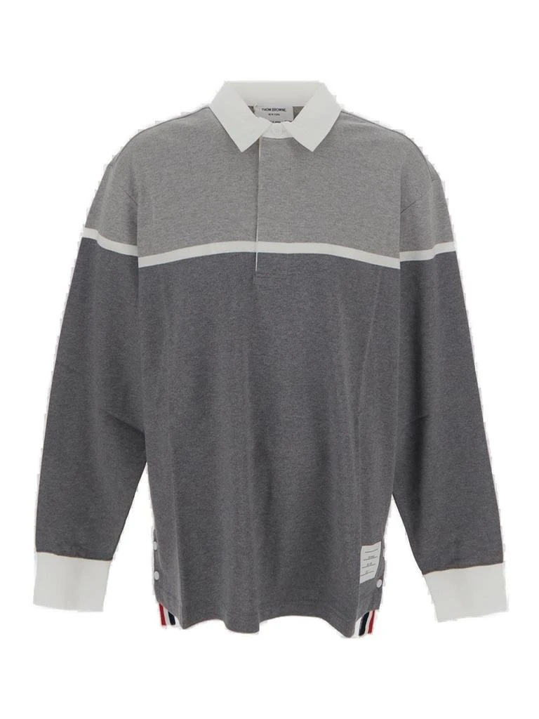 商品Thom Browne|Thom Browne 4-Bar Motif Long-Sleeved Polo Shirt,价格¥3535,第1张图片