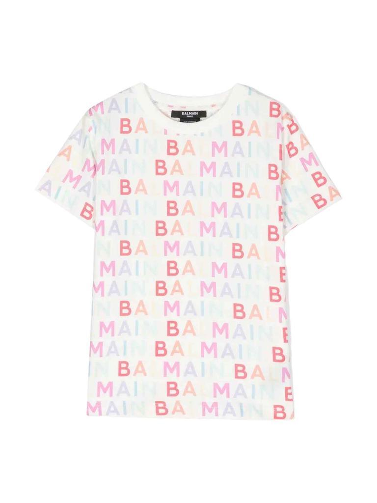 商品Balmain|Balmain White/multicolor T-shirt Unisex,价格¥1411,第1张图片