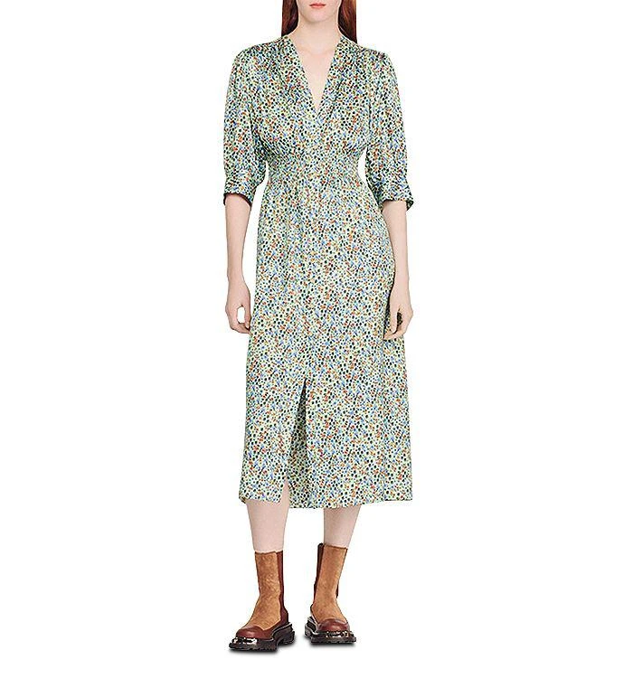 商品Sandro|Provence Floral Midi Dress,价格¥1609,第1张图片