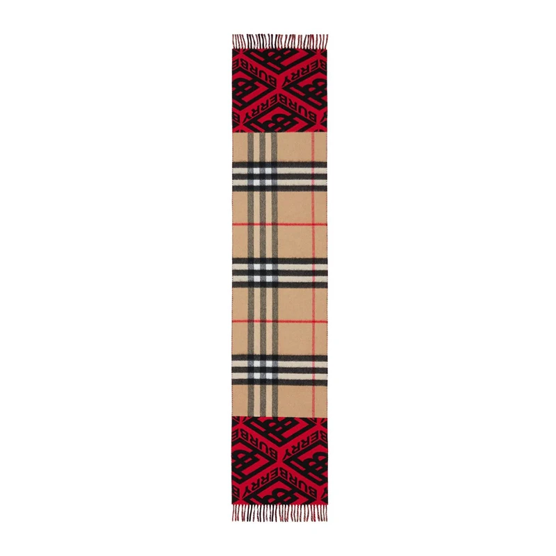BURBERRY 男士拼色围巾 8022494 商品