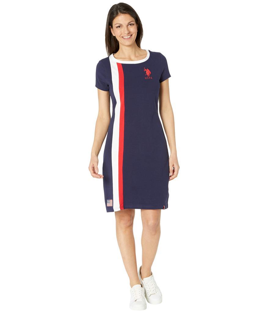 商品U.S. POLO ASSN.|Flag Stripe Ringer Tee Dress,价格¥119,第1张图片