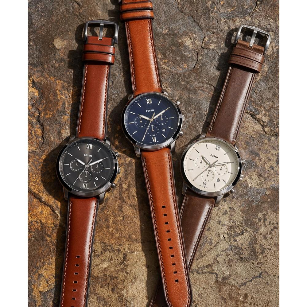 商品Fossil|男表 男款计时码表棕色皮革表带手表  三针石英机芯 44mm,价格¥822,第6张图片详细描述