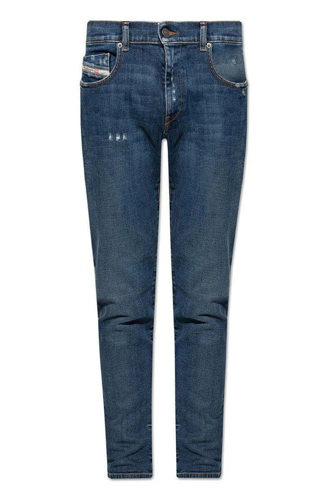 商品Diesel|Diesel 2019 D-Strukt Distressed Slim-Cut Jeans,价格¥782,第1张图片