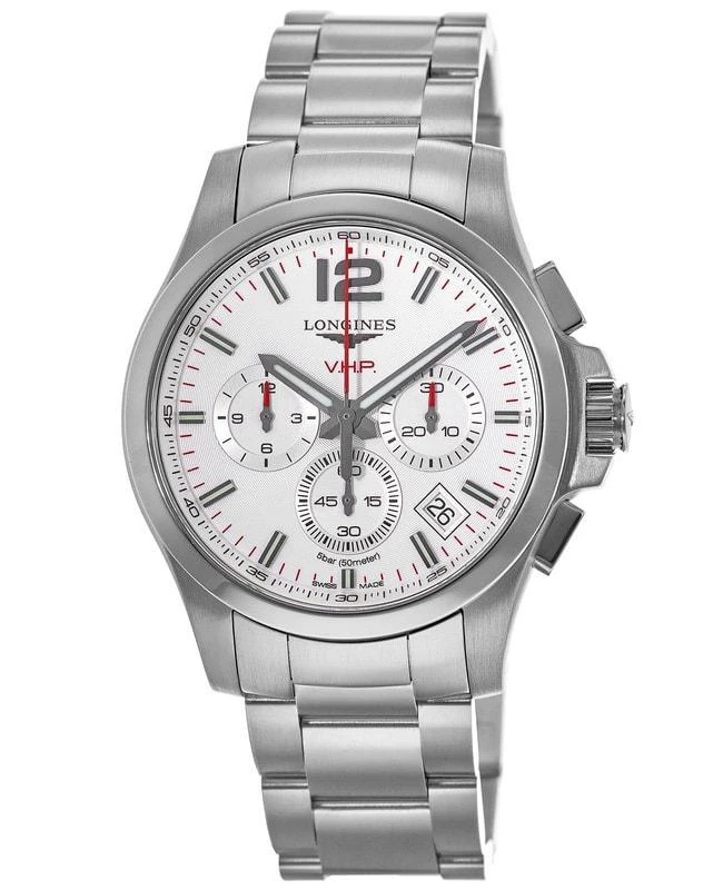 商品Longines|Longines Conquest V.H.P. Chronograph Silver Dial Steel  Men's Watch L3.717.4.76.6,价格¥7188,第1张图片