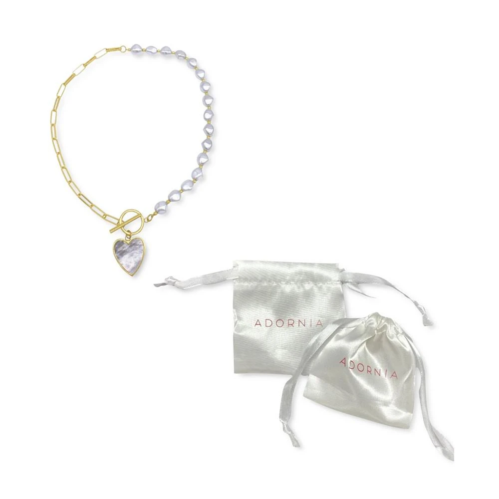 商品ADORNIA|Imitation Pearl and Chain Heart Toggle Necklace,价格¥180,第4张图片详细描述