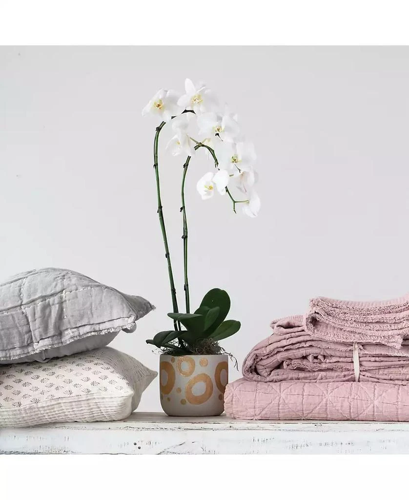 商品Storied Home|Hand-Painted Stoneware Planter with Gold-Tone Design, Holds 5" Pot,价格¥236,第2张图片详细描述