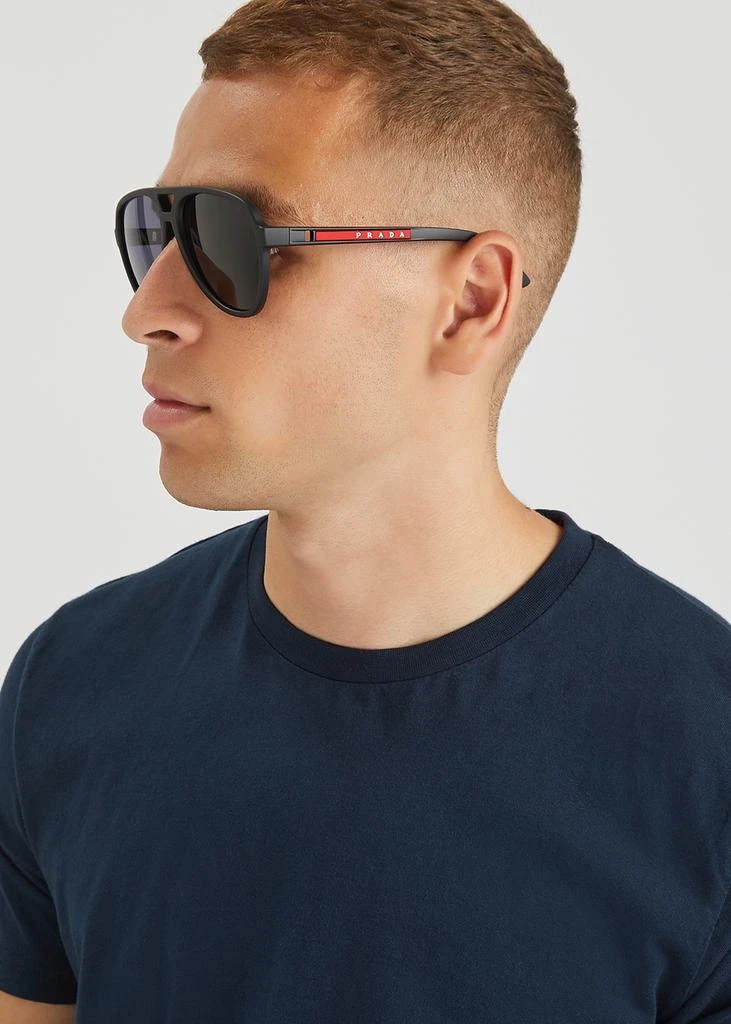商品Prada|Black aviator-style sunglasses,价格¥1605,第5张图片详细描述