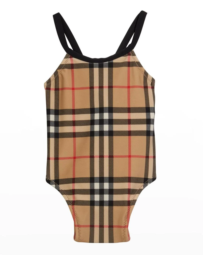 商品Burberry|Girl's Crina Signature Check One-Piece Swimsuit, Size 6M-2,价格¥641,第1张图片