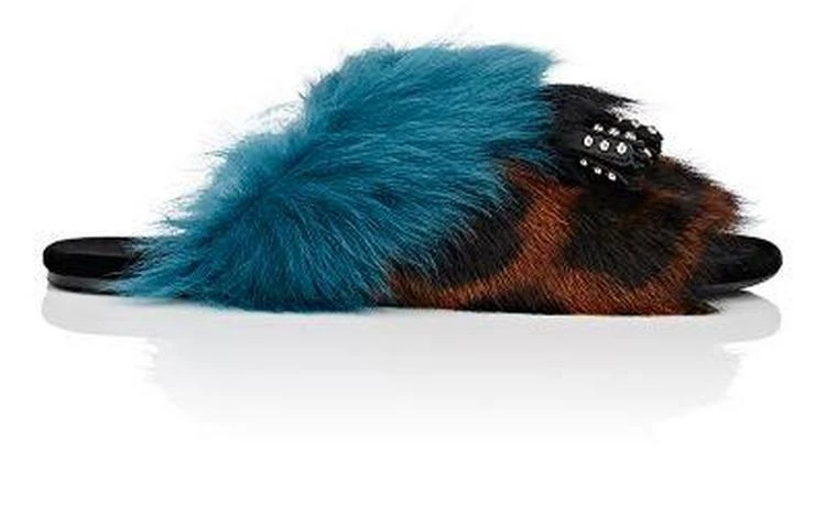 商品Prada|Tasseled Fur Slide Sandals,价格¥2818,第1张图片