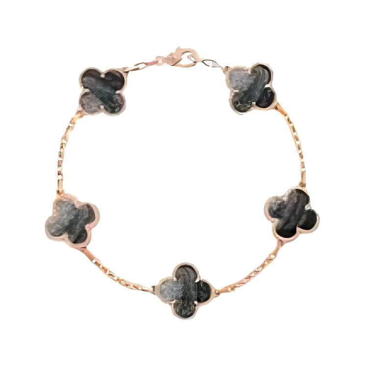 商品[国内直发] Van Cleef & Arpels|梵克雅宝 Alhambra四叶幸运草系列 金属 手链 女款 黑色/玫瑰金色,价格¥71188,第1张图片