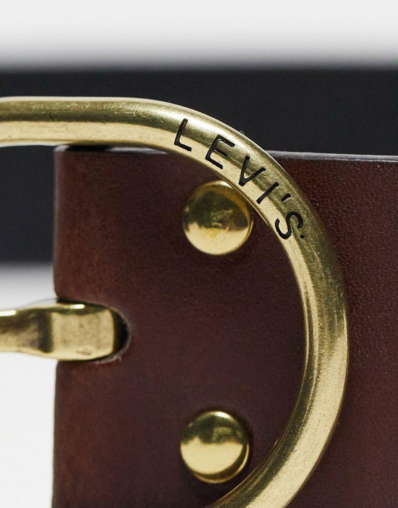 商品Levi's|Levi's Arletha reversible leather belt in black and brown,价格¥339,第5张图片详细描述