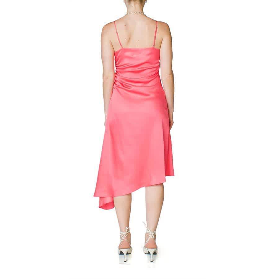 Maison Margiela Ladies Side Ruched Dress Neon Pink, Size 40商品第2张图片规格展示