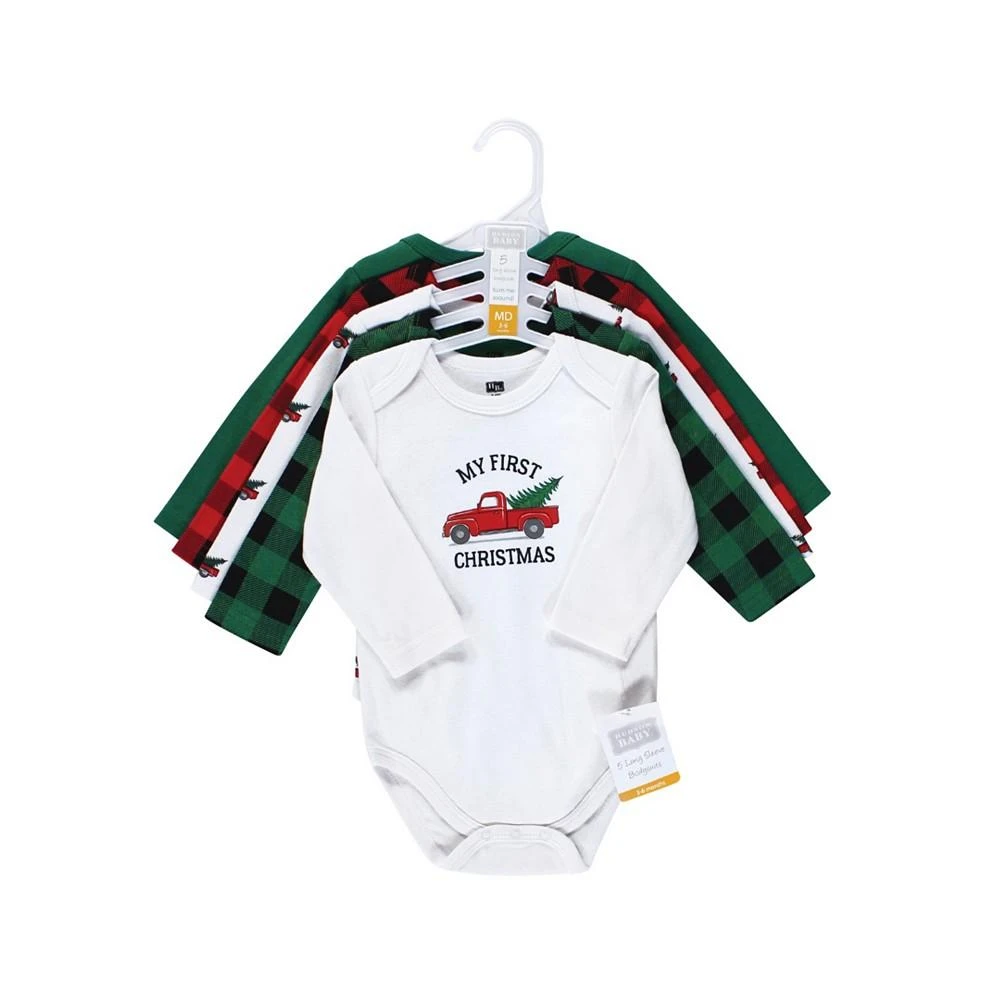 商品Hudson|Baby Girls and Boys Cotton Long-Sleeve Bodysuits, Pack of 5,价格¥166,第2张图片详细描述