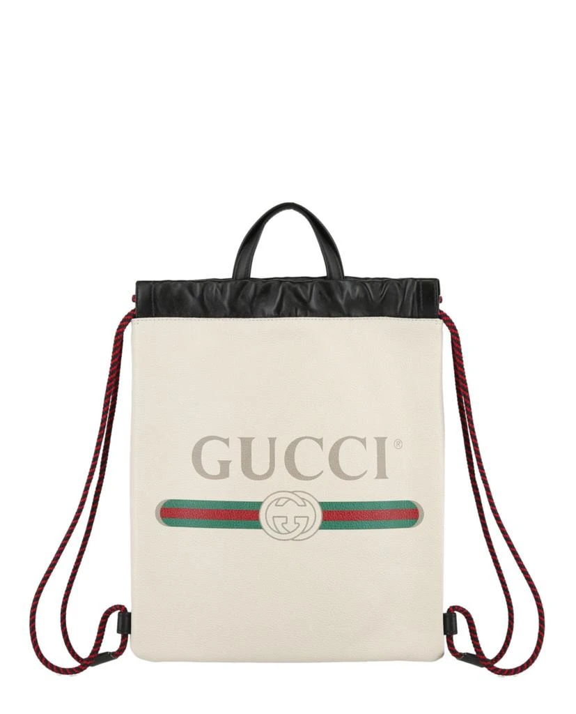 商品Gucci|Leather Logo Drawstring Backpack,价格¥3448,第1张图片