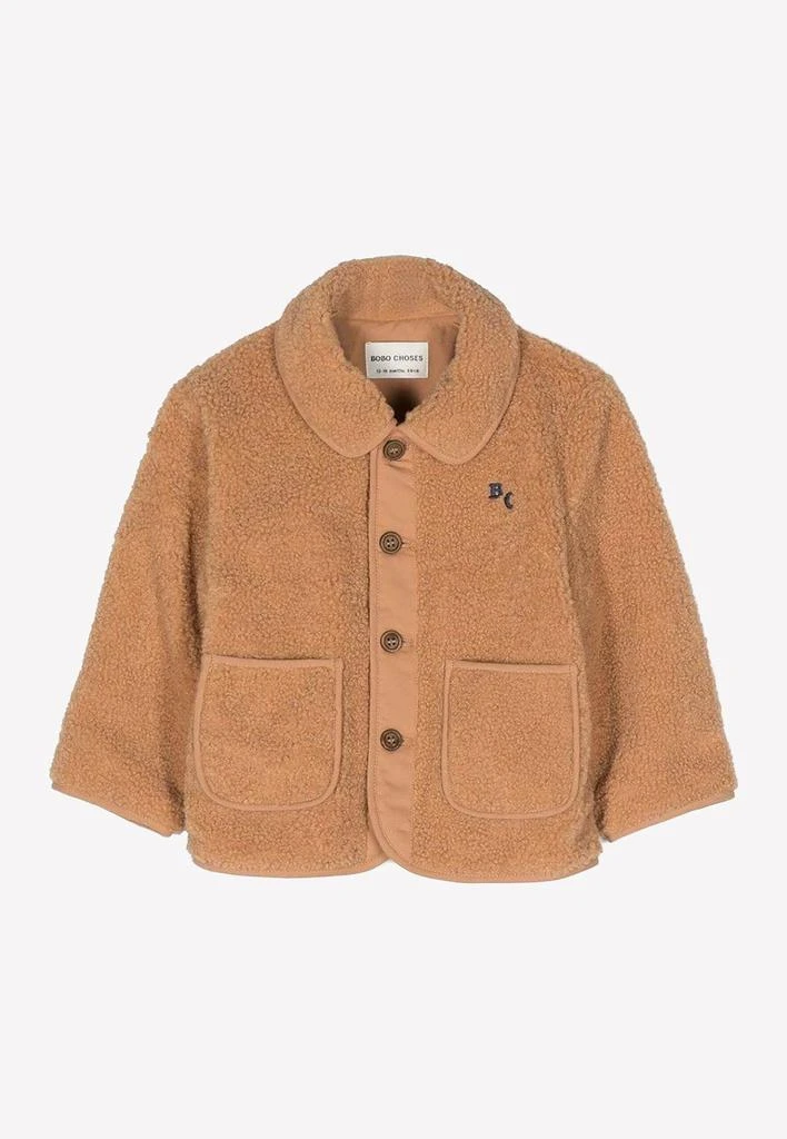 商品BOBO CHOSES|Baby Girls Logo Embroidered Shearling Jacket,价格¥811,第1张图片