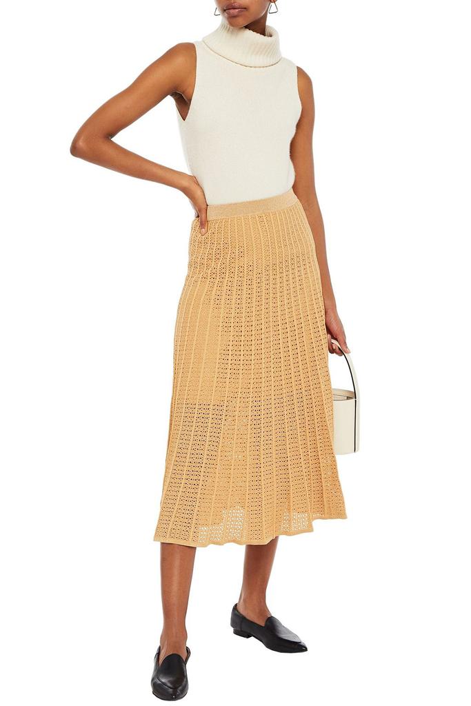 Metallic pointelle-knit midi skirt商品第2张图片规格展示
