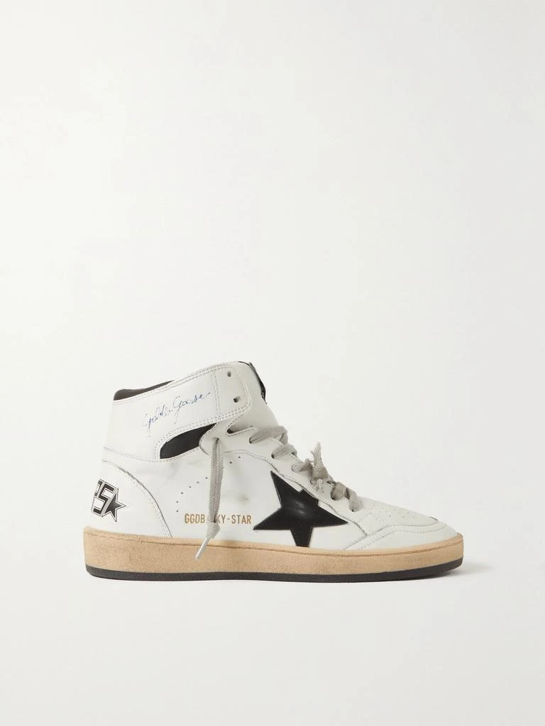 商品Golden Goose|Sky-star 仿旧印花皮革高帮运动鞋  - IT35,价格¥4400,第1张图片