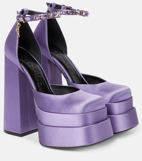 商品Versace|Medusa Aevitas缎布防水台高跟鞋,价格¥7616,第1张图片